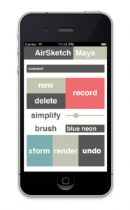 AirSketch UI on phone